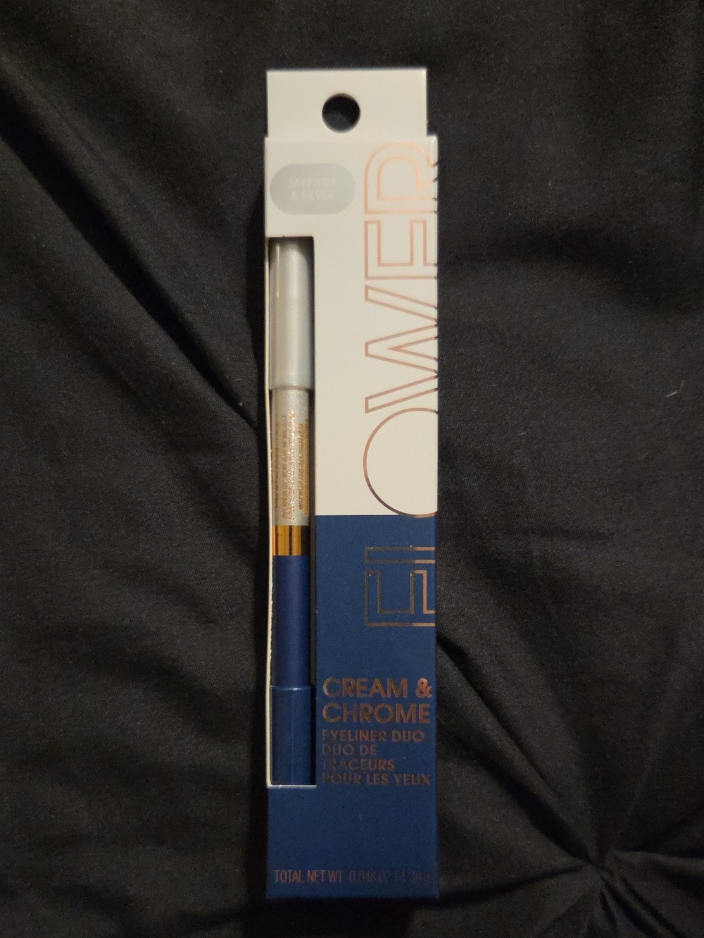 Flower Cream & Chrome Dual-Ended Eyeliner Duo - Sapphire and silver